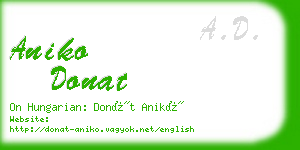 aniko donat business card